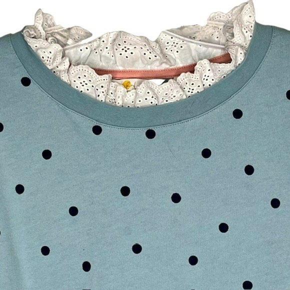 Boden Light Blue Polka Dot Sweatshirt - Picture 4 of 9